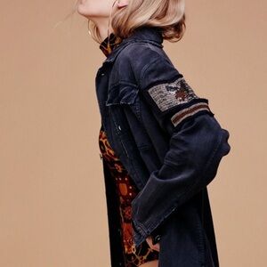 Free People Embellished Military Jacket size Small
